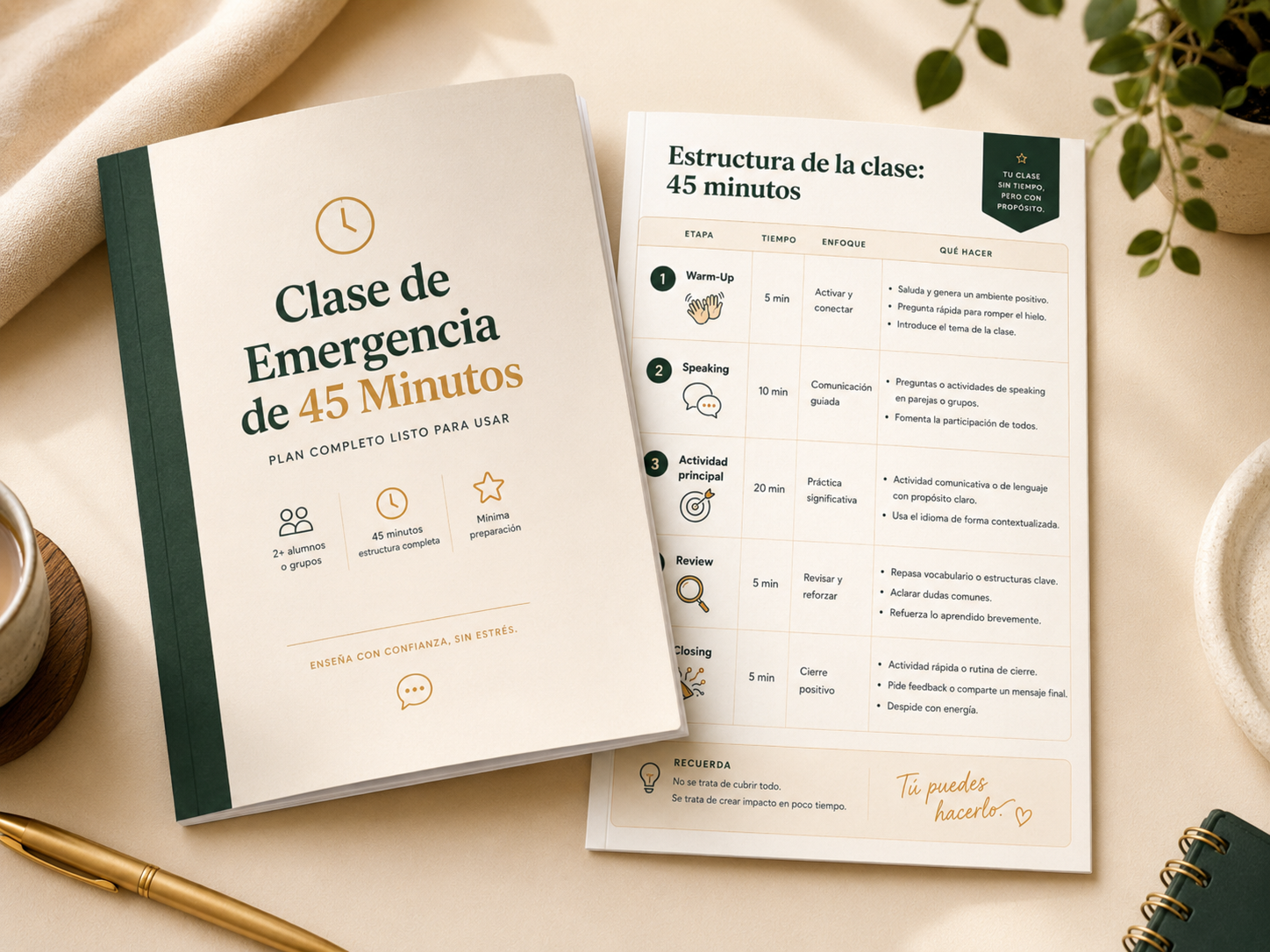 Mockup de Clase de Emergencia de 45 Minutos