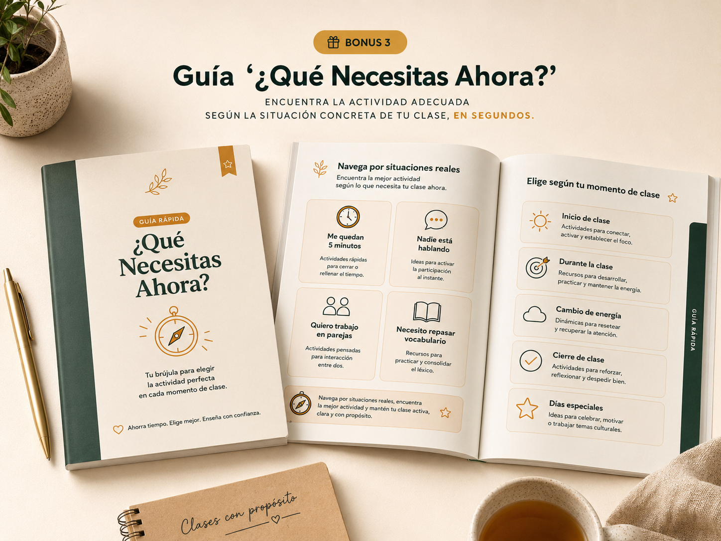 Mockup de Guía “¿Qué Necesitas Ahora?”