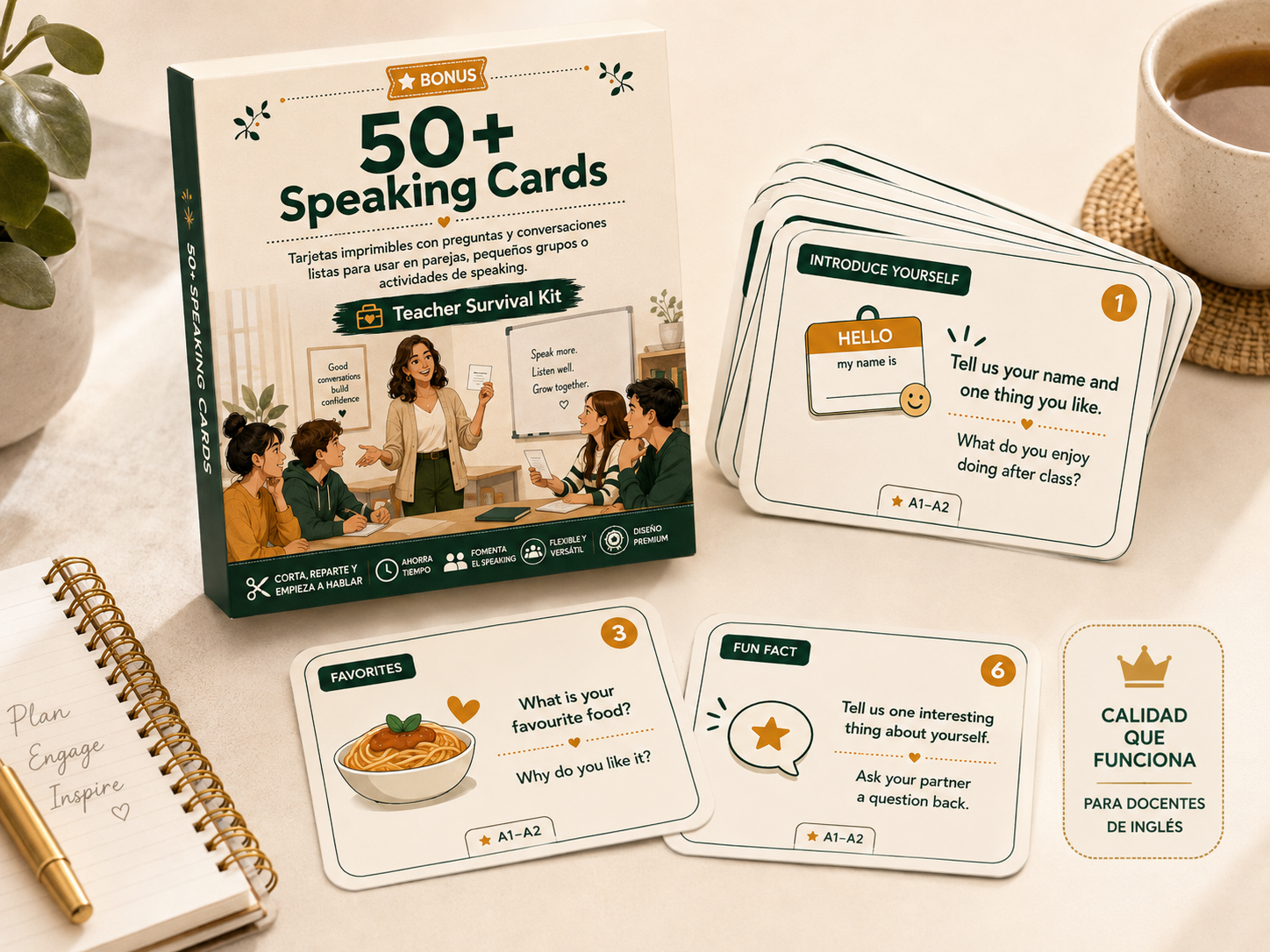 Mockup de 50 Speaking Cards